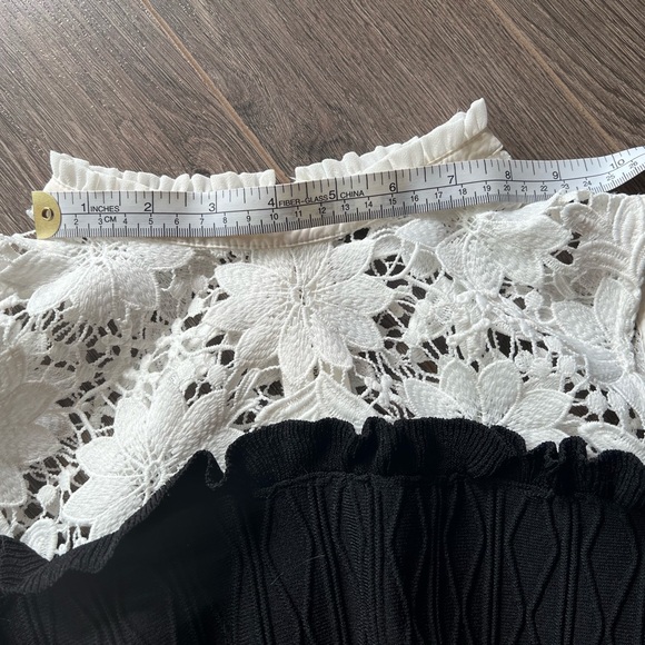 The Kooples lace collar compression knit romantic cold shoulder mini dress - Picture 16 of 16